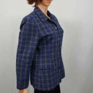 Vintage 80s Plaid wool jacket | modest | wool jacket | wool blazer